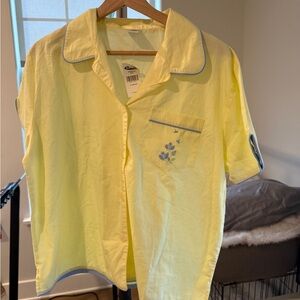 Old Navy Yellow Blouse with Blue Accents